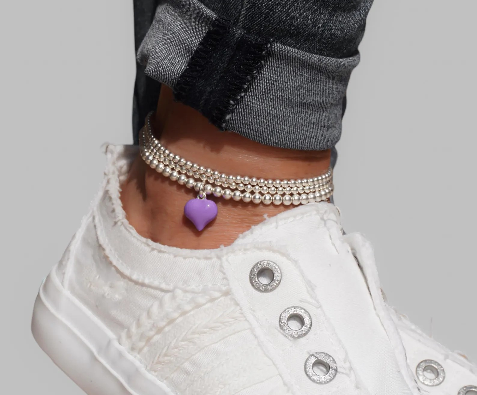 Purple Heart Anklet