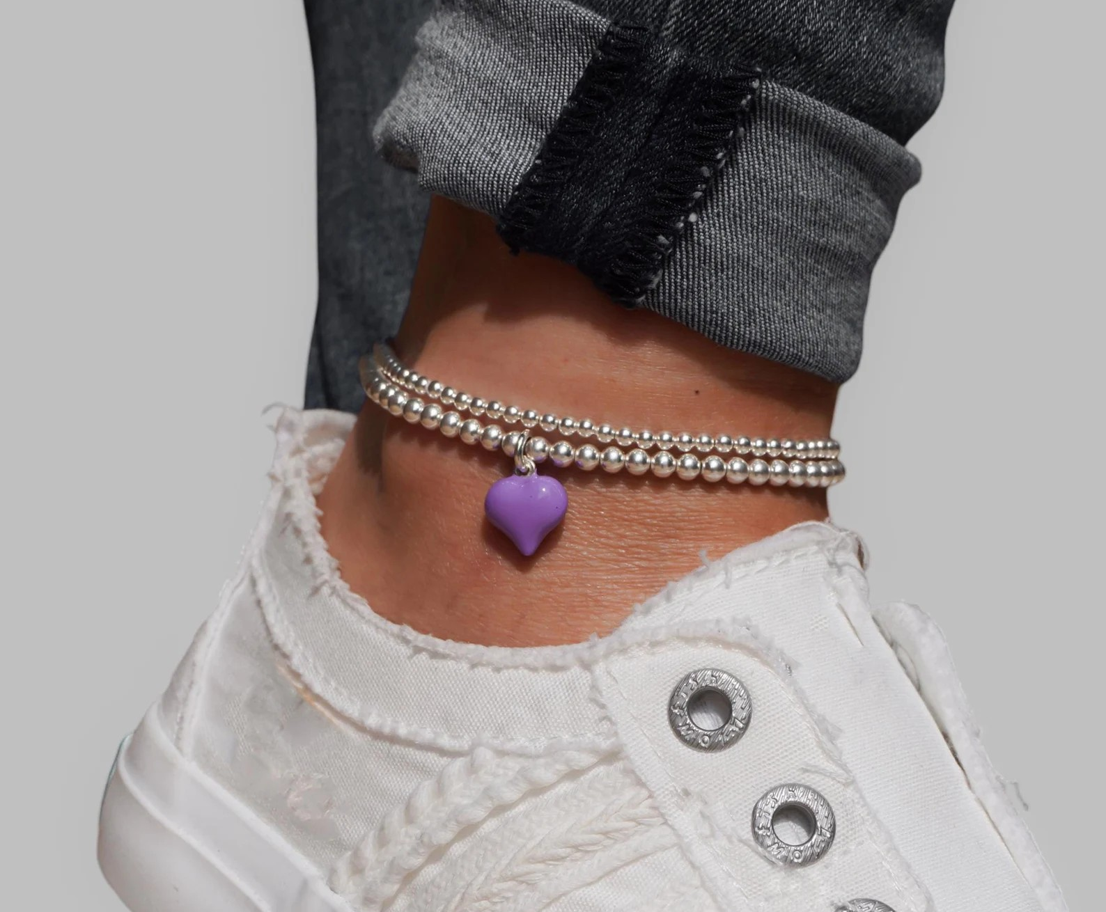 Purple Heart Anklet