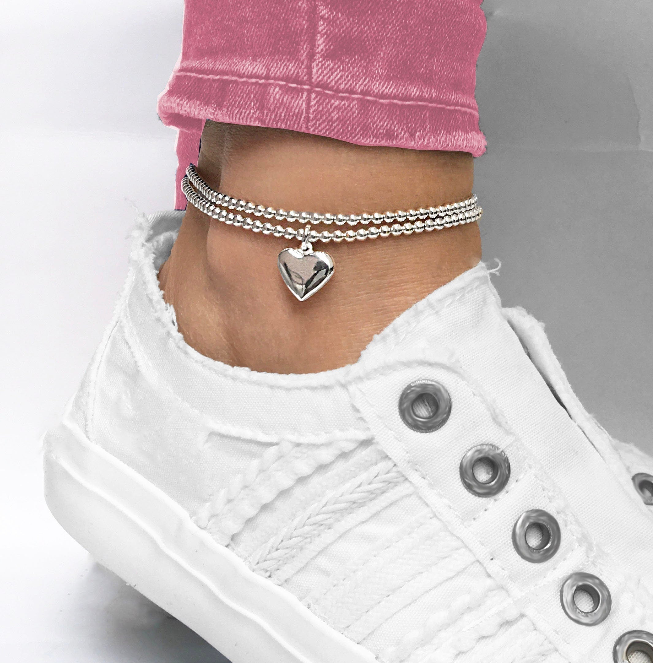 Large Heart Anklet