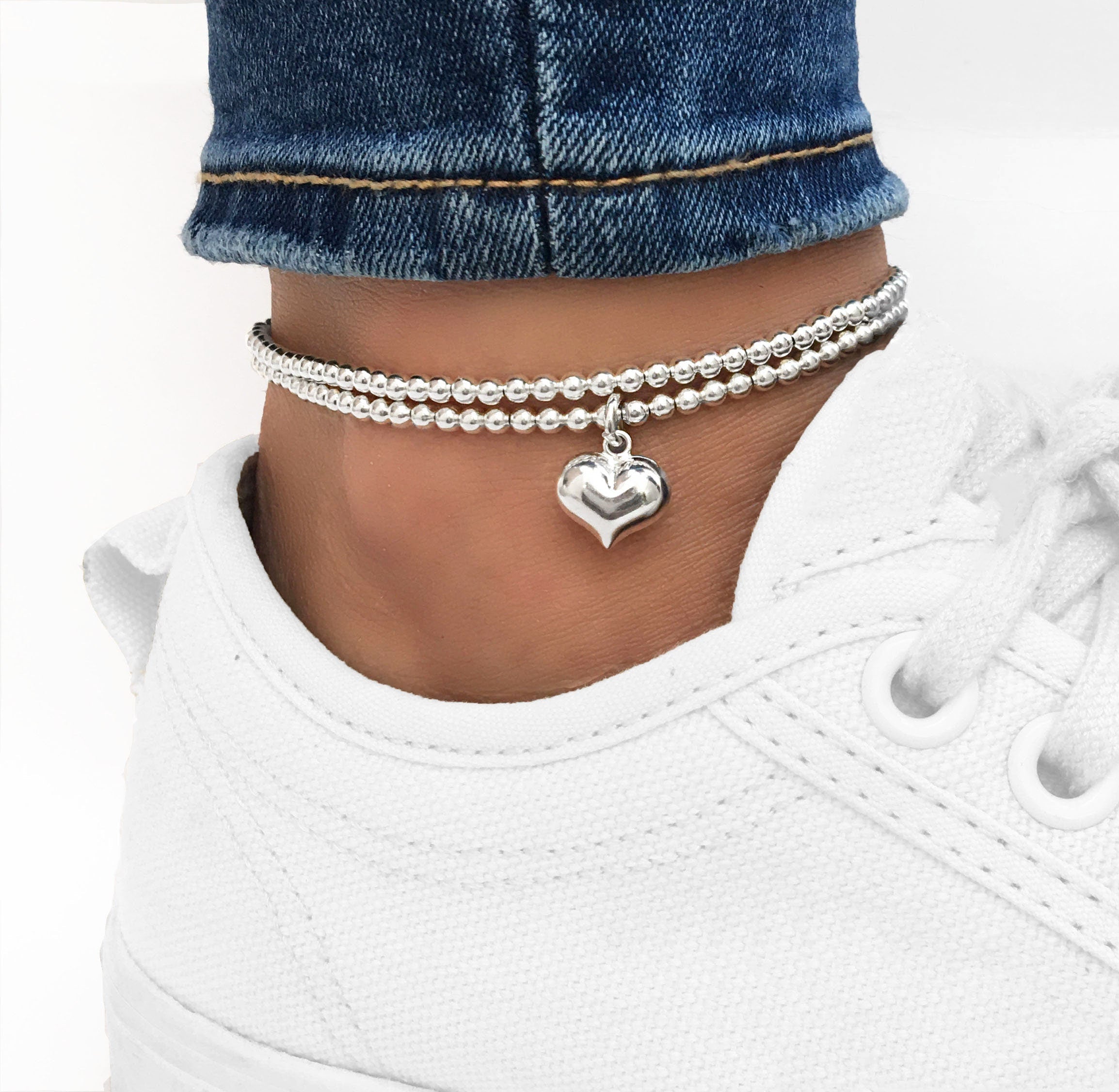 Puff Heart Anklet