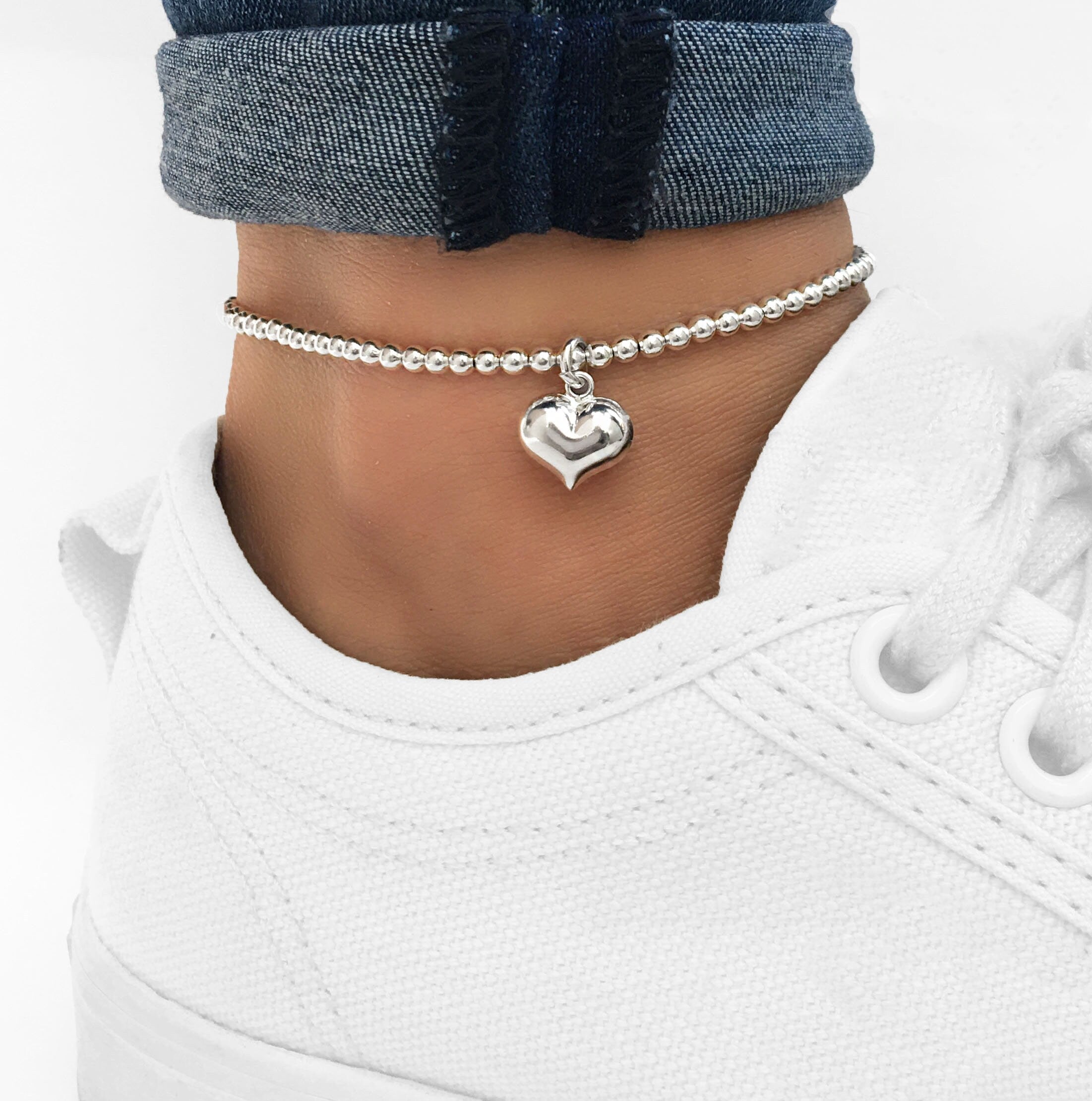 Puff Heart Anklet